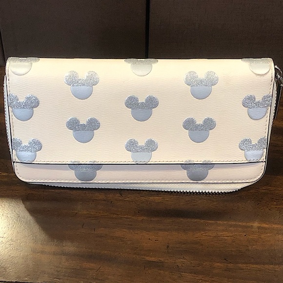 KATE SPADE x DISNEY Silver Mickey Mouse Embossed Full Zipper Continental Wallet - Picture 15 of 17